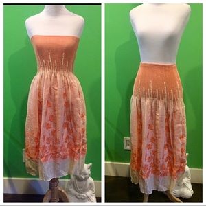 Orange Strapless Dress Size. OS